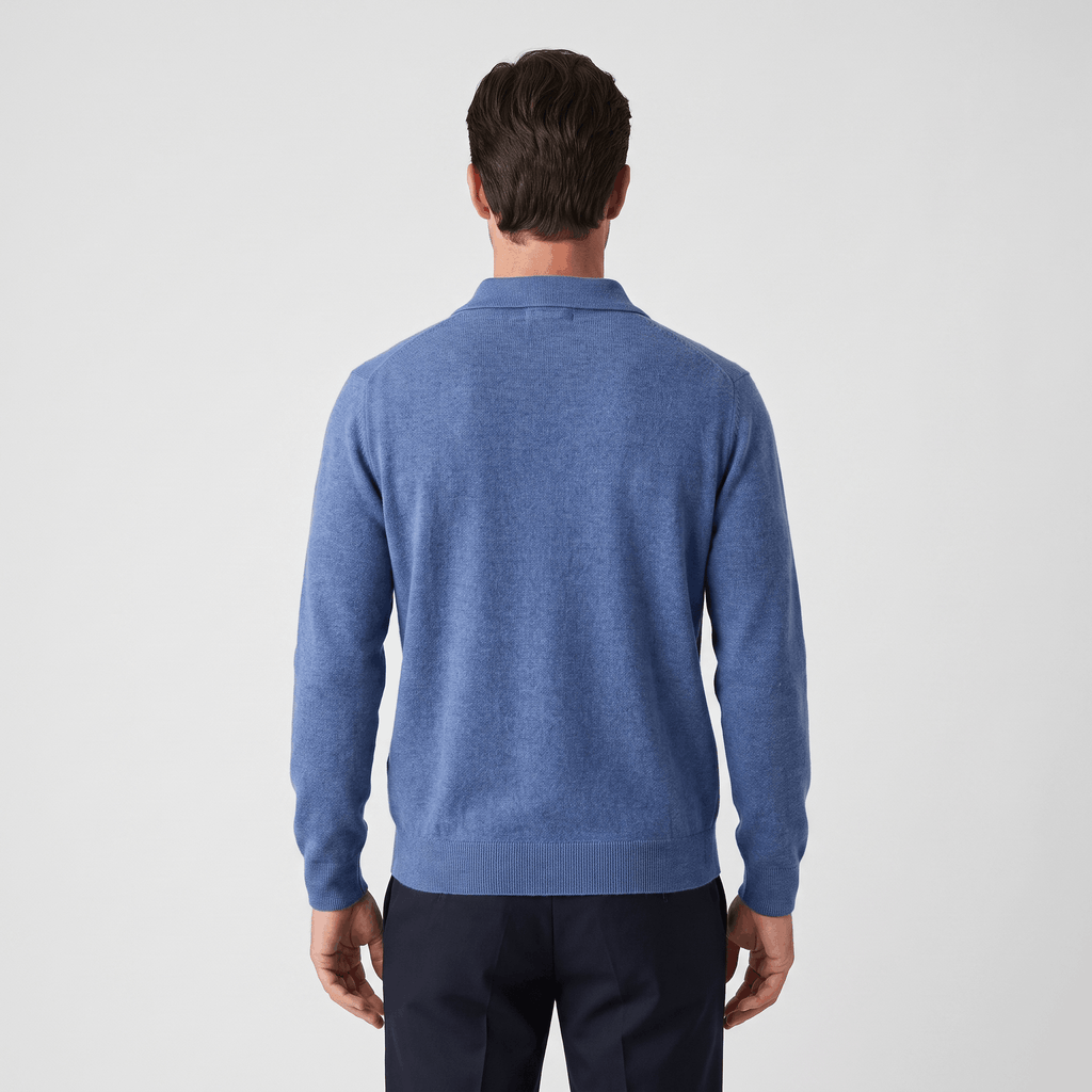 Jareth Merino Wool Polo Sweater – Tailored Three-Button Pullover