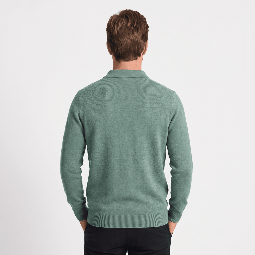 Jareth Merino Wool Polo Sweater – Tailored Three-Button Pullover