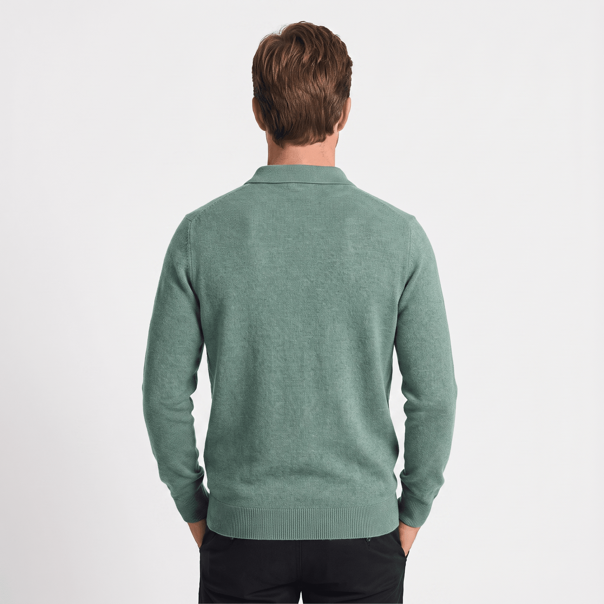 Jareth Merino Wool Polo Sweater – Tailored Three-Button Pullover