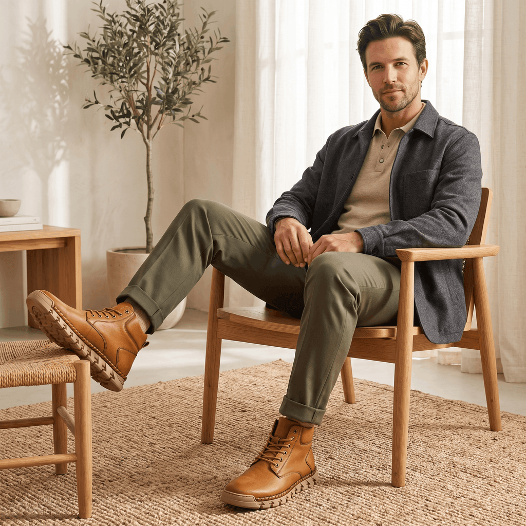 Flavio Leather Ankle Boots – Handcrafted Cushioned Comfort Footwear