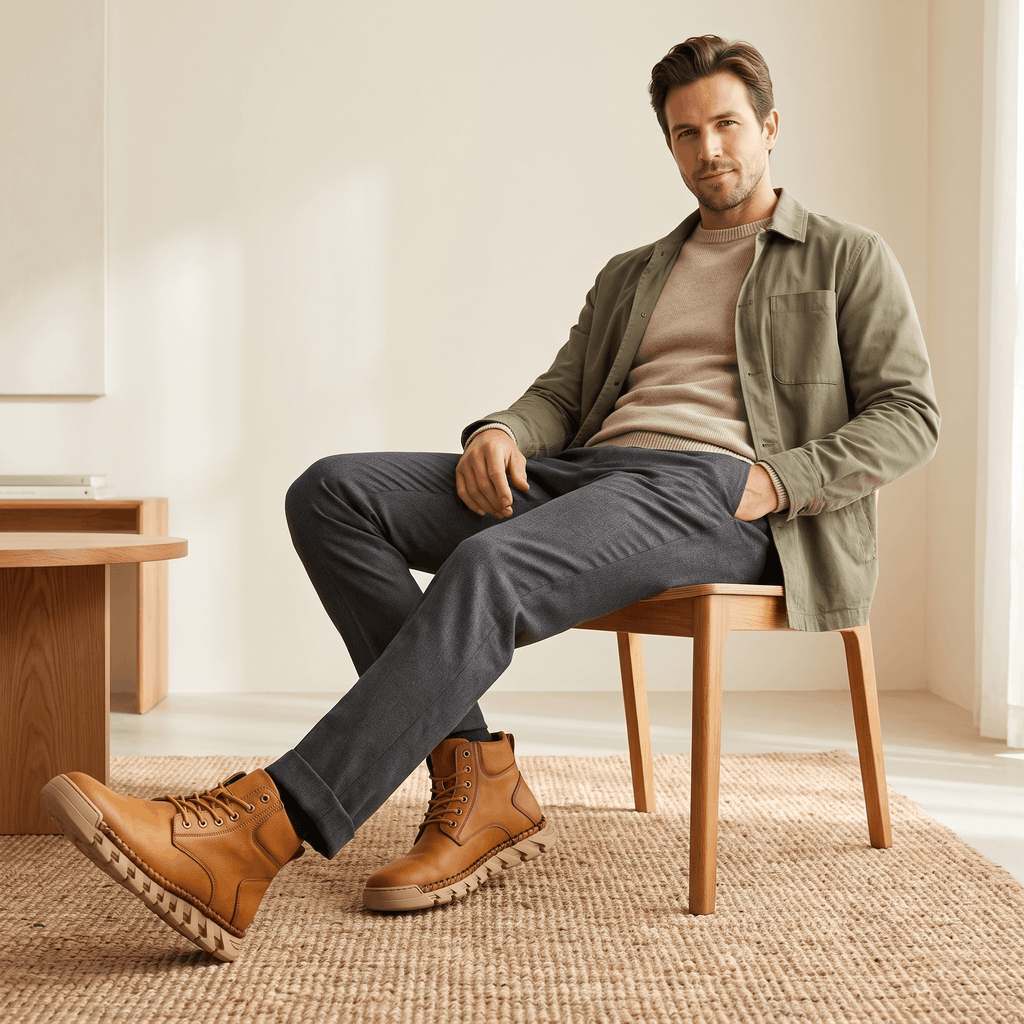 Flavio Leather Ankle Boots – Handcrafted Cushioned Comfort Footwear