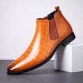 Rowan Croc-Embossed Chelsea Boots – Elastic Panel Slip-On Footwear