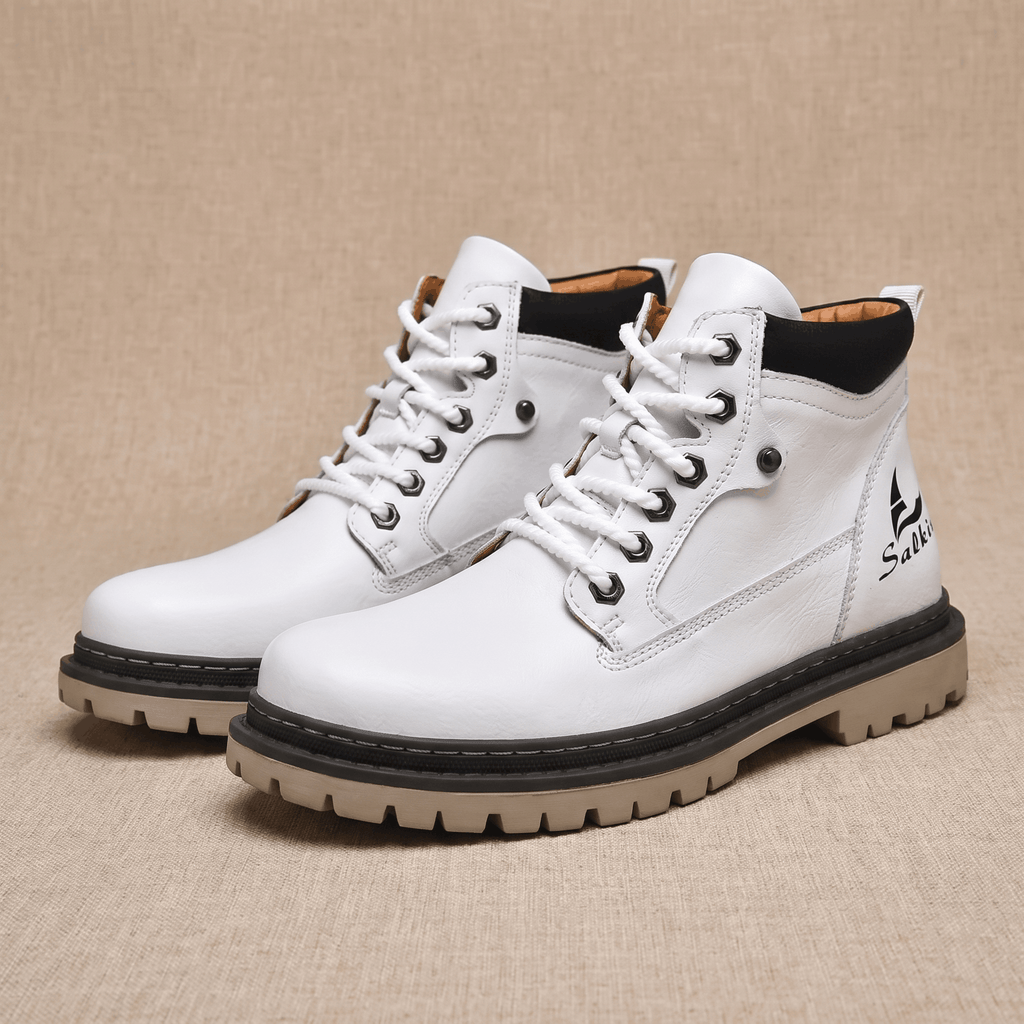 James Suede Lace-Up Work Boots – Cushioned Rugged Rubber-Sole Ankle Boots