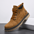 James Suede Lace-Up Work Boots – Cushioned Rugged Rubber-Sole Ankle Boots