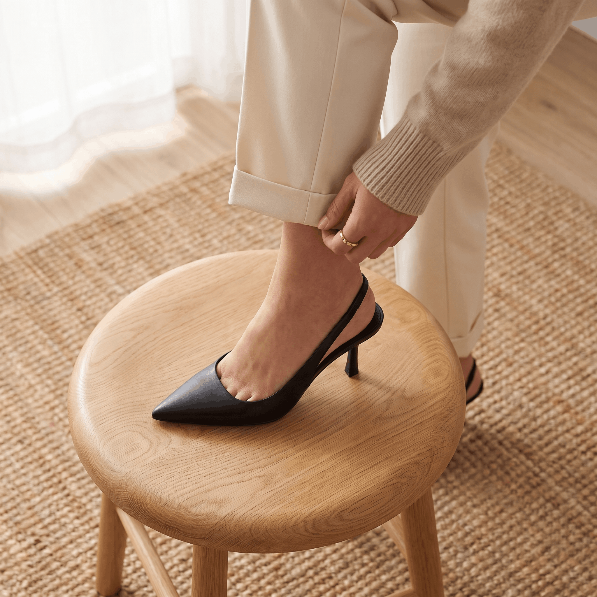 Neve Slingback Heels – Pointed-Toe Stiletto Arch-Support Pumps