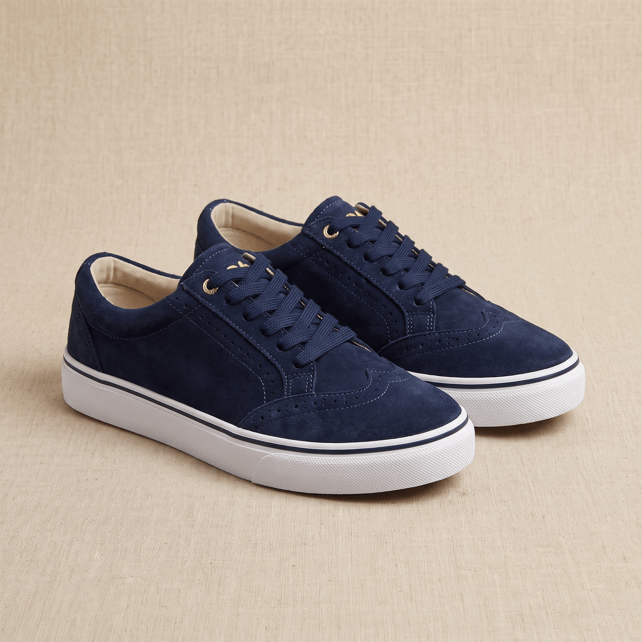 Tamara Suede Platform Sneakers – Brogue Perforated Lace-Up Casual Trainers