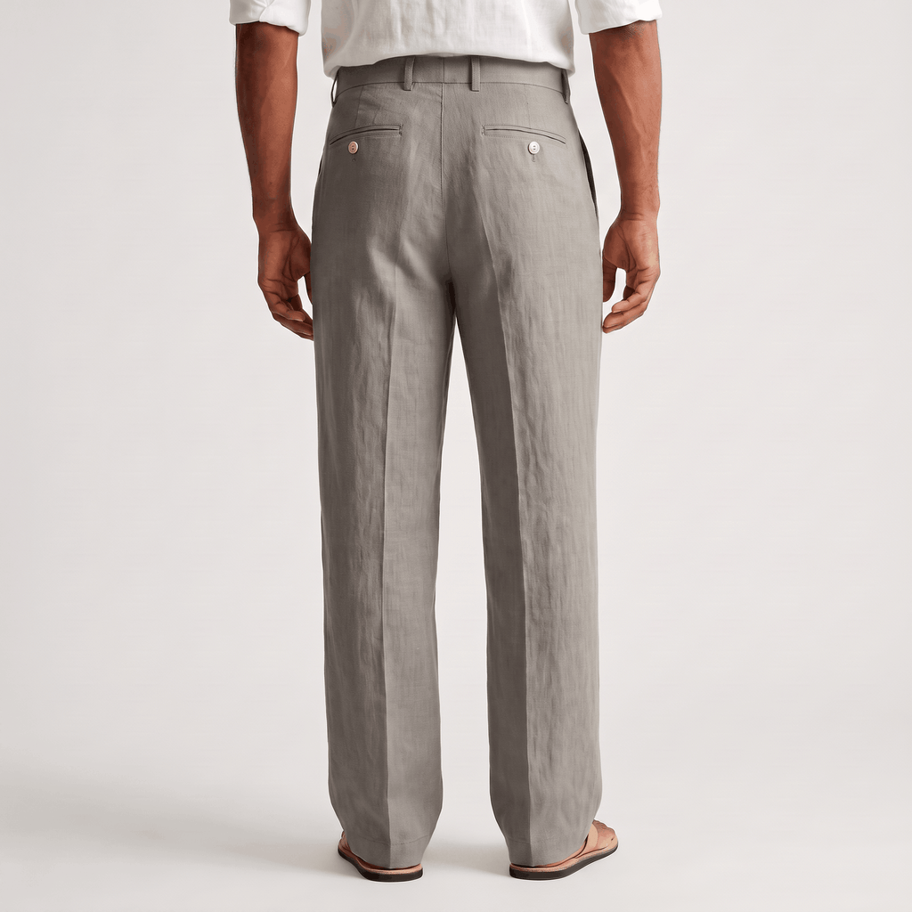 Darian Linen Pleated Pants – Relaxed Wide-Leg Fit