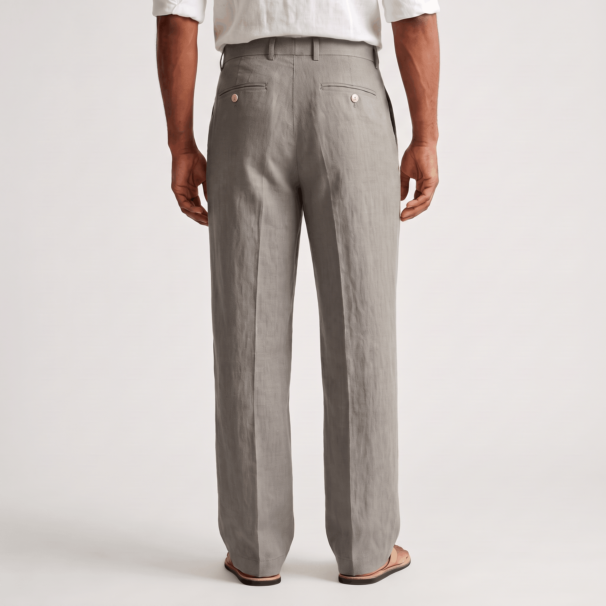 Darian Linen Pleated Pants – Relaxed Wide-Leg Fit