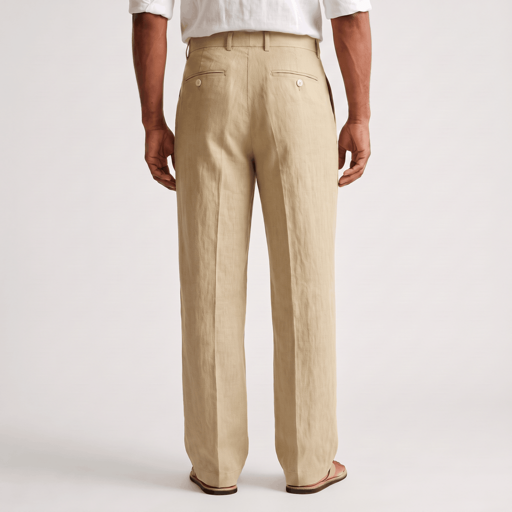 Darian Linen Pleated Pants – Relaxed Wide-Leg Fit