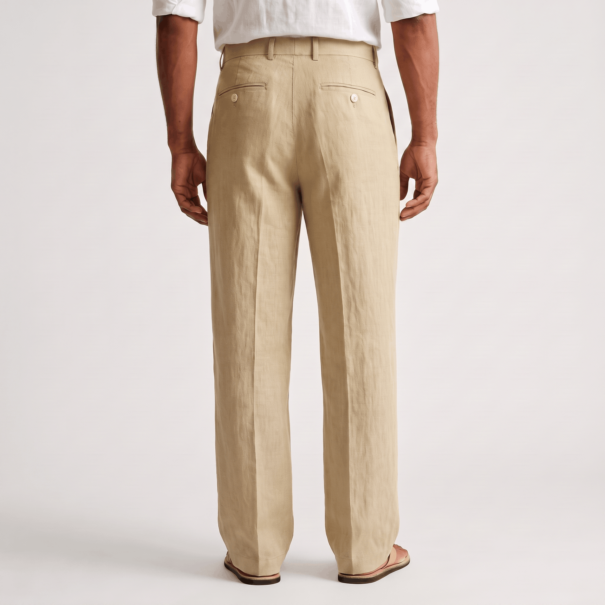 Darian Linen Pleated Pants – Relaxed Wide-Leg Fit