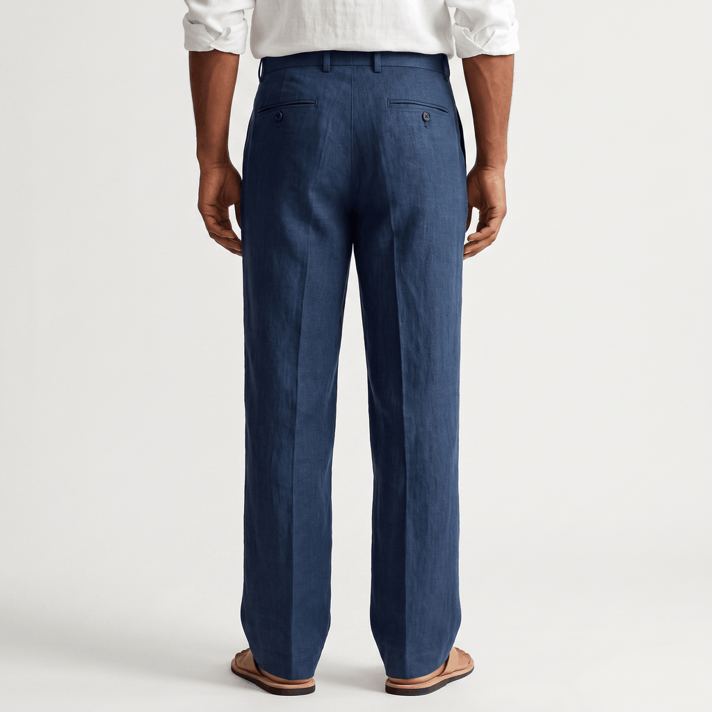 Darian Linen Pleated Pants – Relaxed Wide-Leg Fit