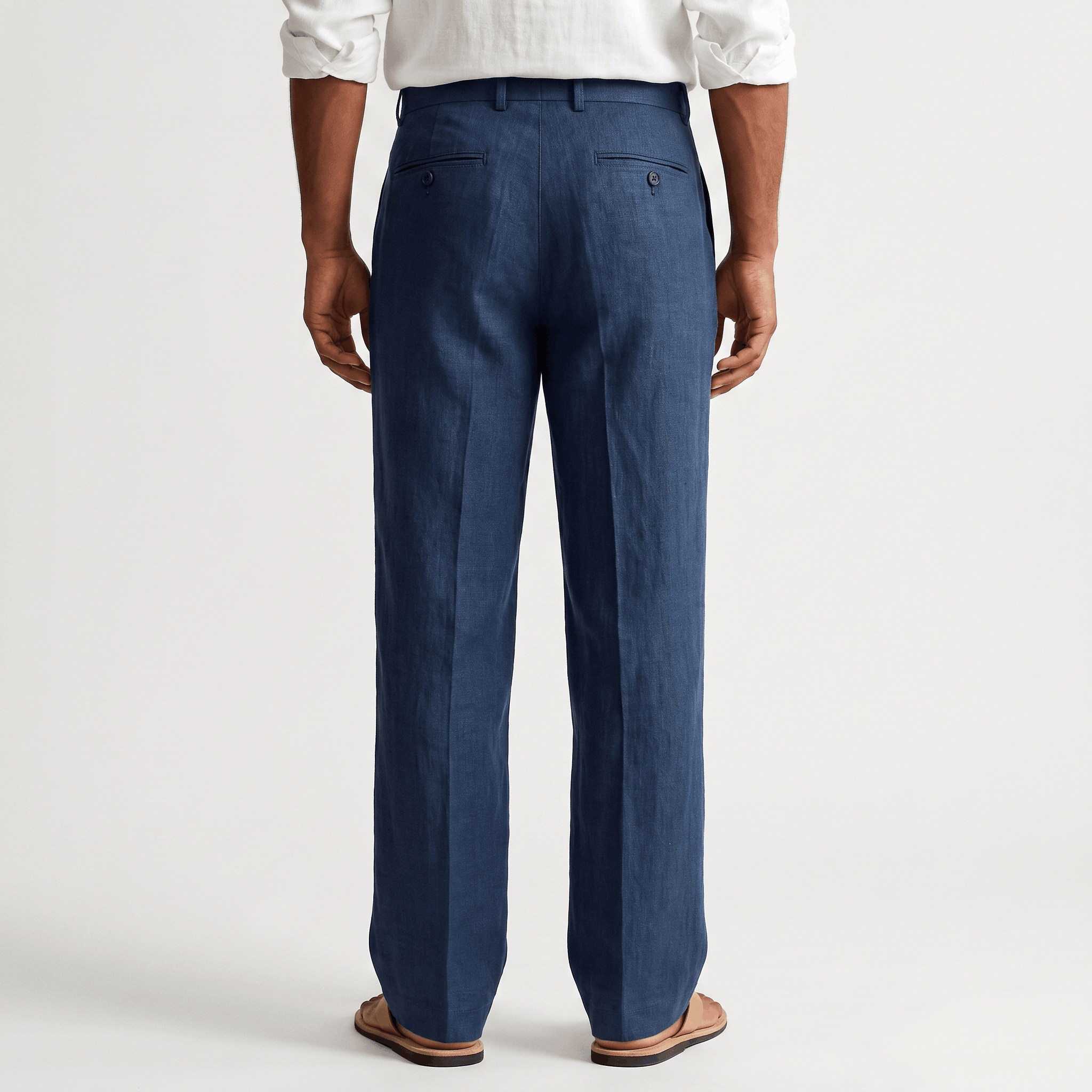Darian Linen Pleated Pants – Relaxed Wide-Leg Fit
