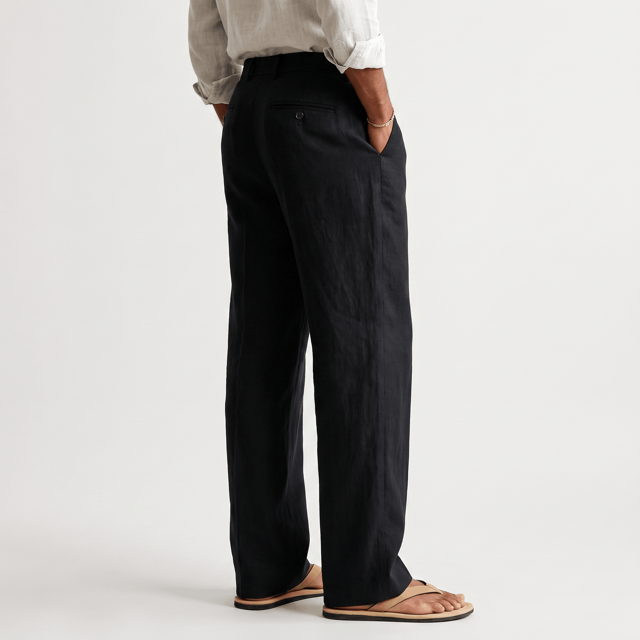 Darian Linen Pleated Pants – Relaxed Wide-Leg Fit