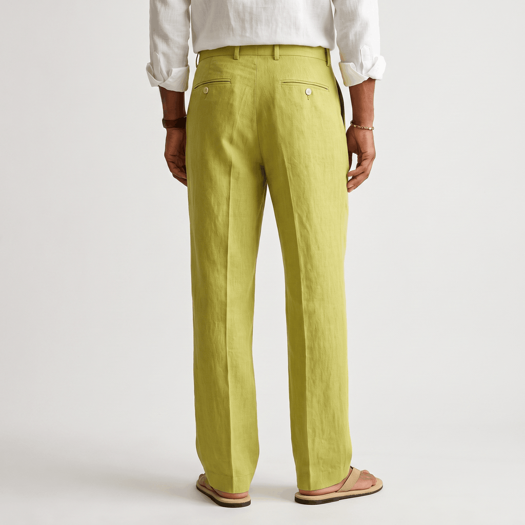 Darian Linen Pleated Pants – Relaxed Wide-Leg Fit