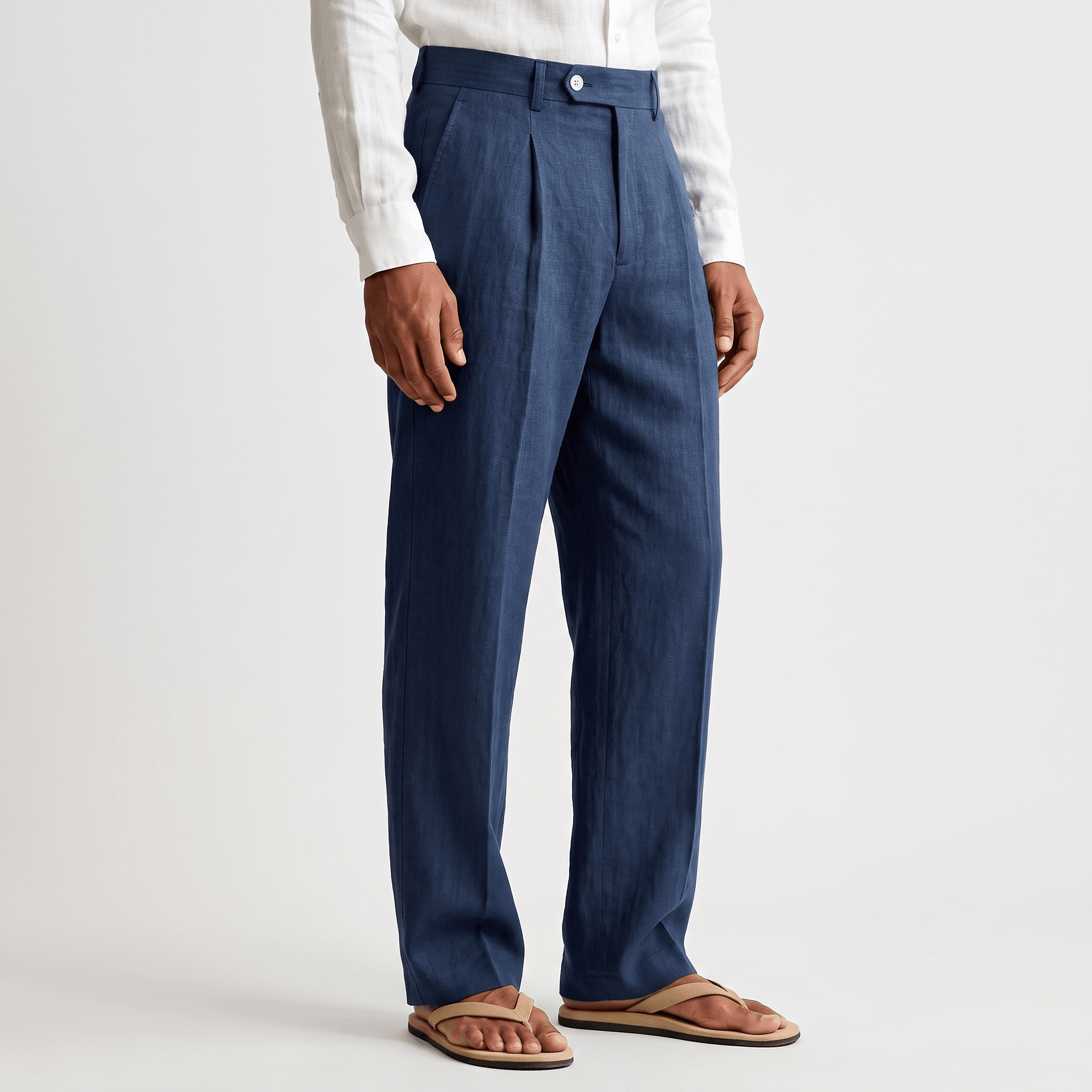 Darian Linen Pleated Pants – Relaxed Wide-Leg Fit