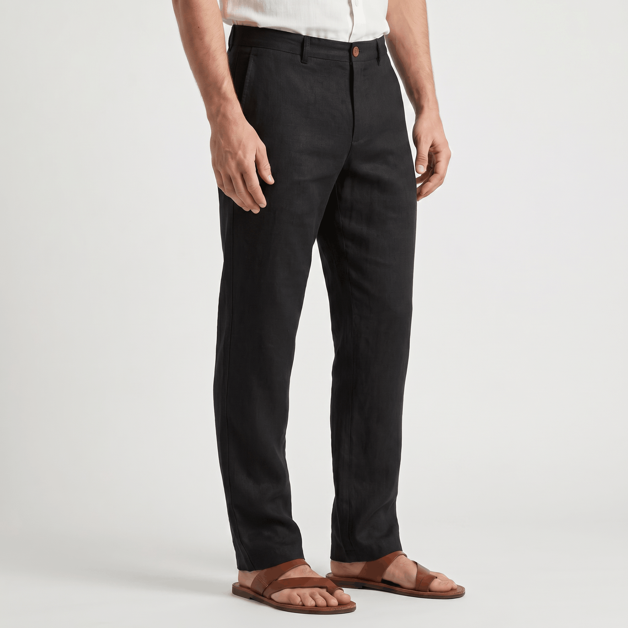 Gavin Linen Straight-Leg Pants – Relaxed Everyday Trousers