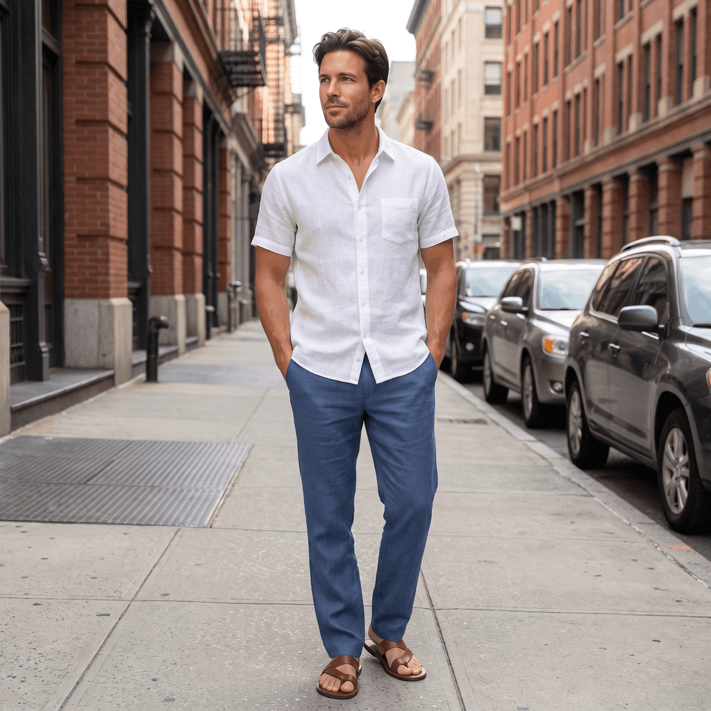 Gavin Linen Straight-Leg Pants – Relaxed Everyday Trousers