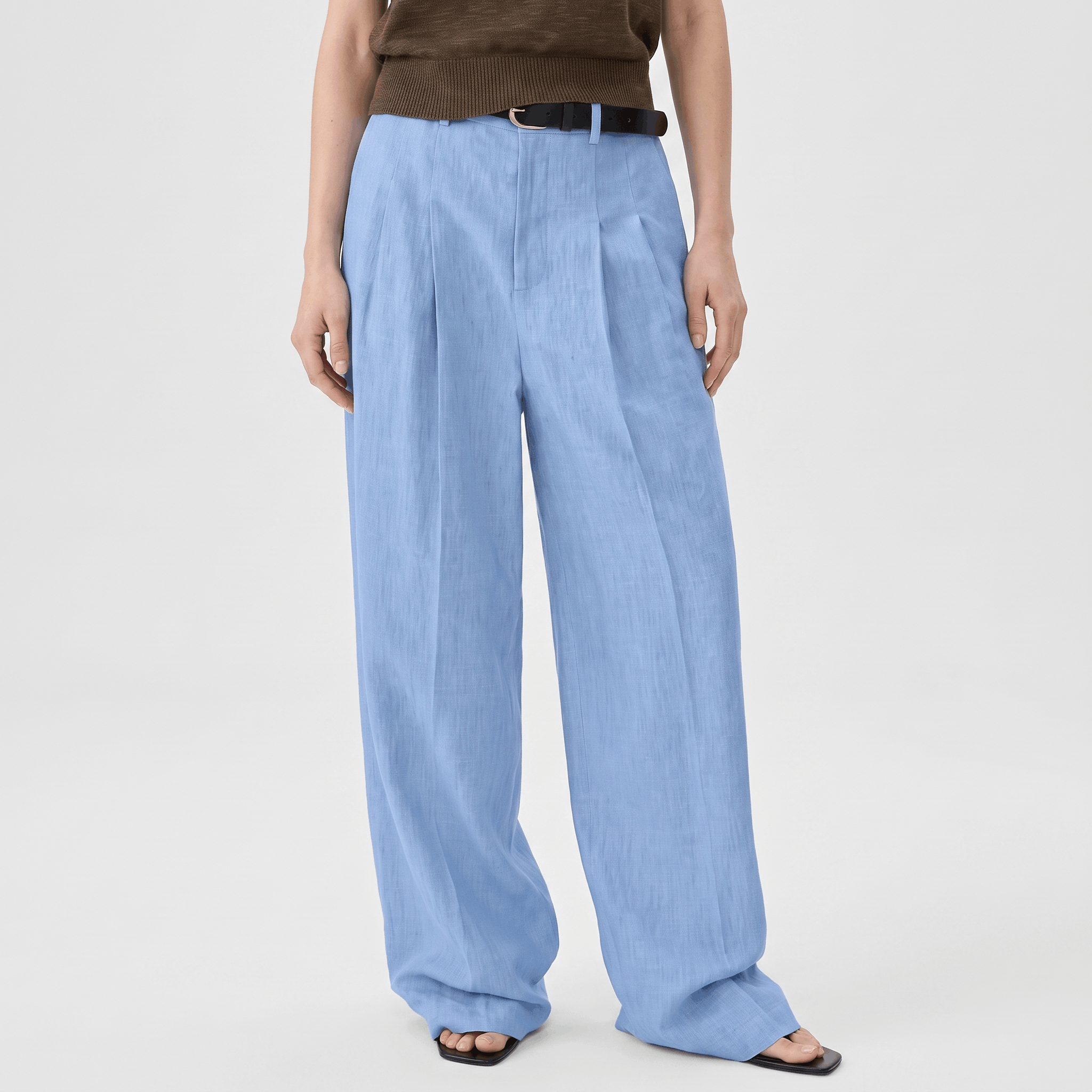 Jovito Linen Wide-Leg Pants – Relaxed Pleated Fit Trousers