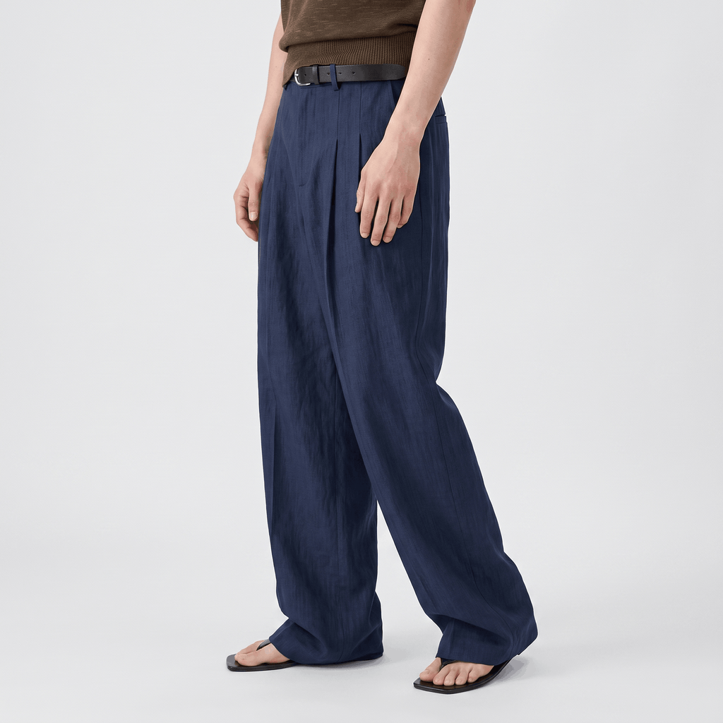 Jovito Linen Wide-Leg Pants – Relaxed Pleated Fit Trousers