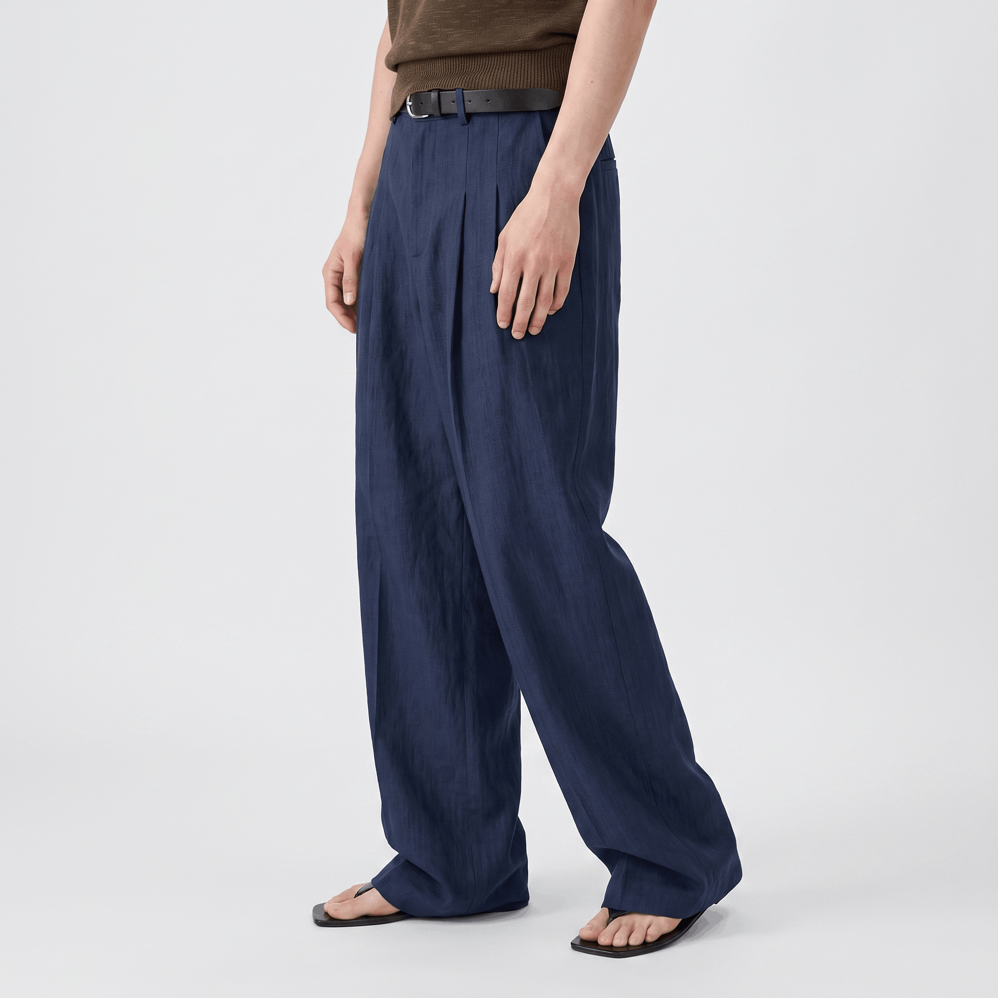 Jovito Linen Wide-Leg Pants – Relaxed Pleated Fit Trousers