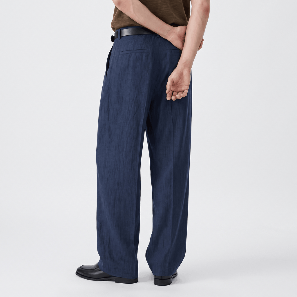 Jovito Linen Wide-Leg Pants – Relaxed Pleated Fit Trousers