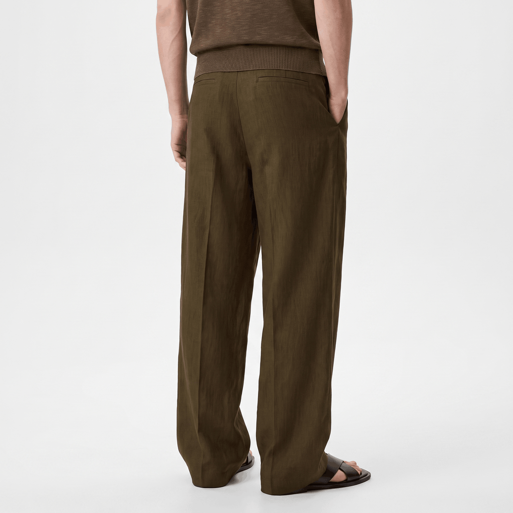Jovito Linen Wide-Leg Pants – Relaxed Pleated Fit Trousers