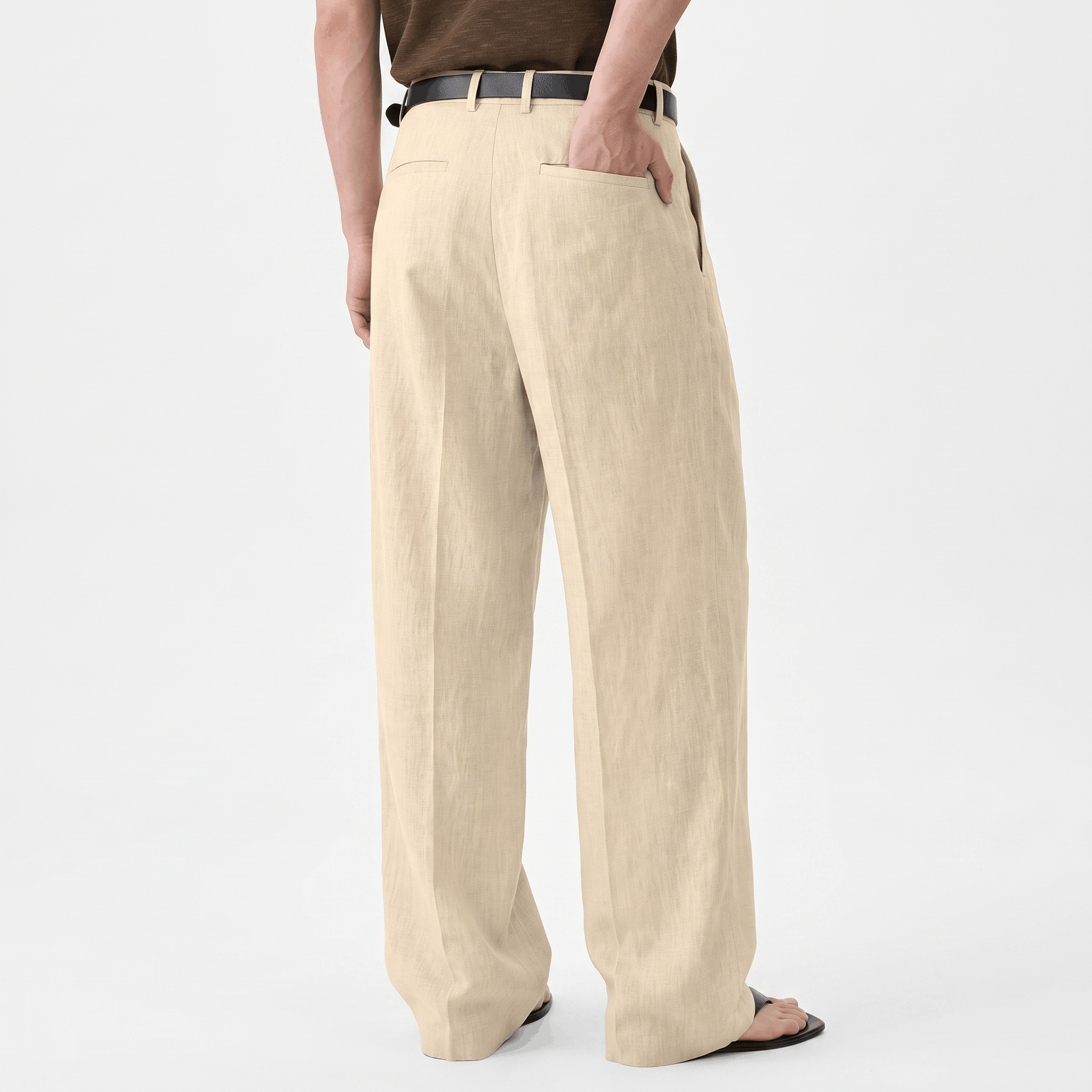 Jovito Linen Wide-Leg Pants – Relaxed Pleated Fit Trousers