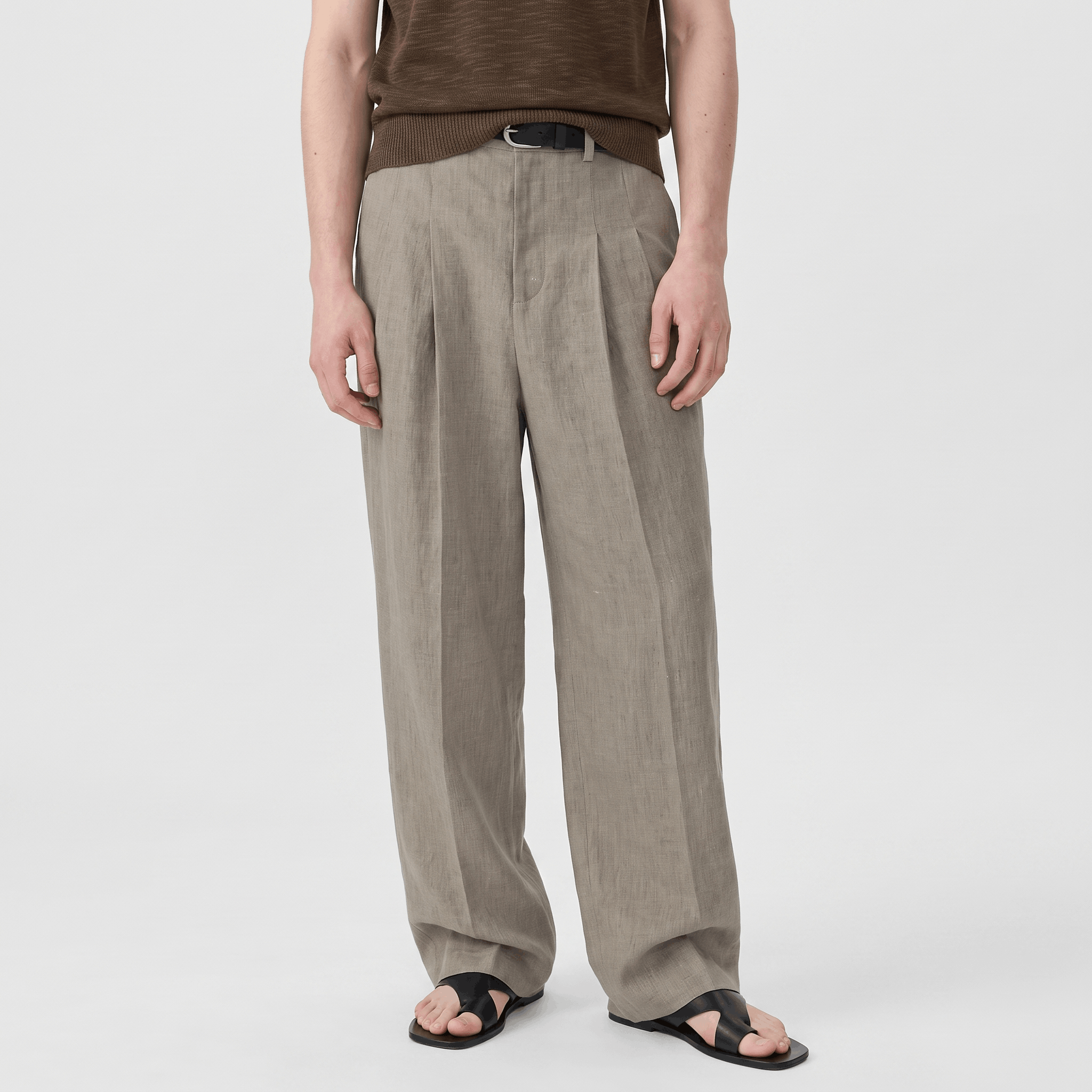 Jovito Linen Wide-Leg Pants – Relaxed Pleated Fit Trousers