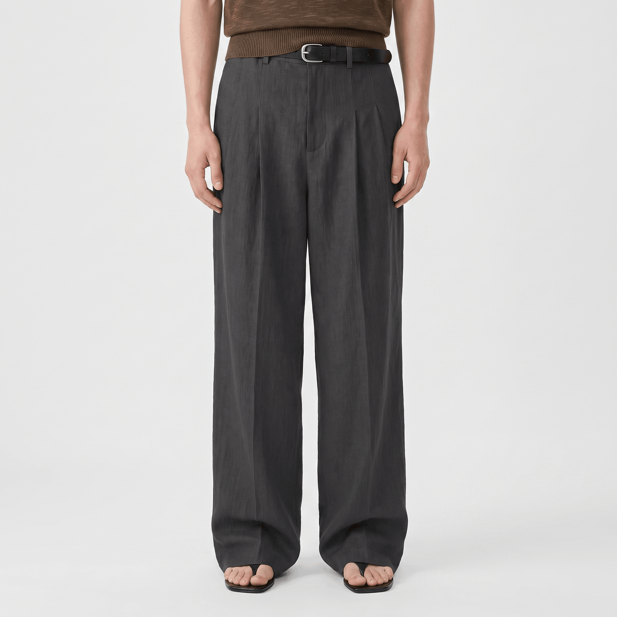 Jovito Linen Wide-Leg Pants – Relaxed Pleated Fit Trousers