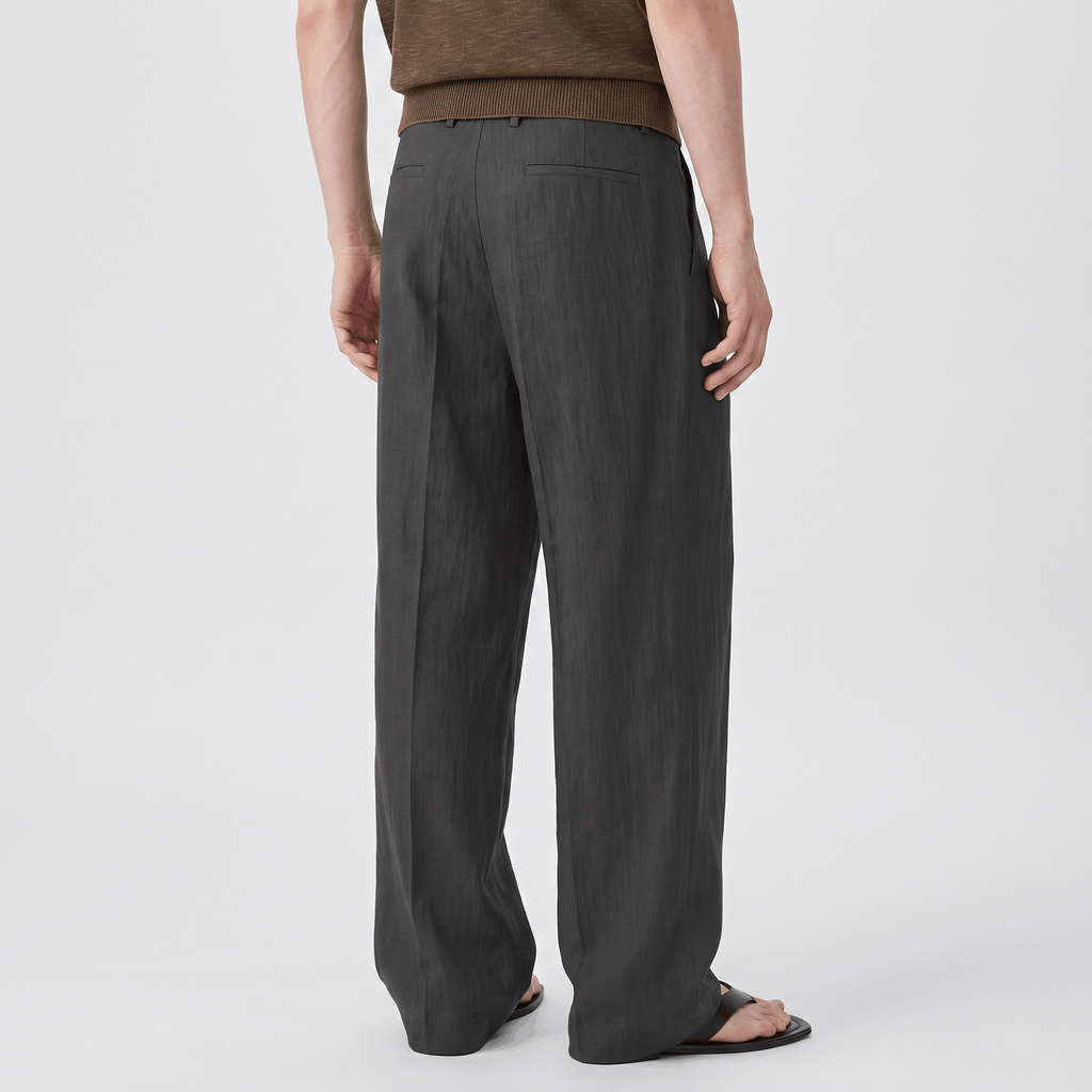 Jovito Linen Wide-Leg Pants – Relaxed Pleated Fit Trousers