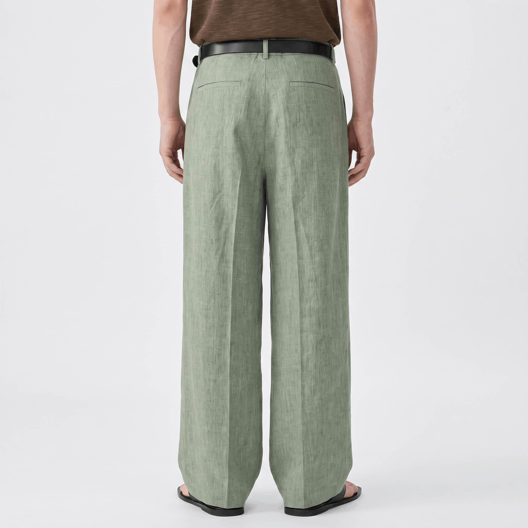 Jovito Linen Wide-Leg Pants – Relaxed Pleated Fit Trousers