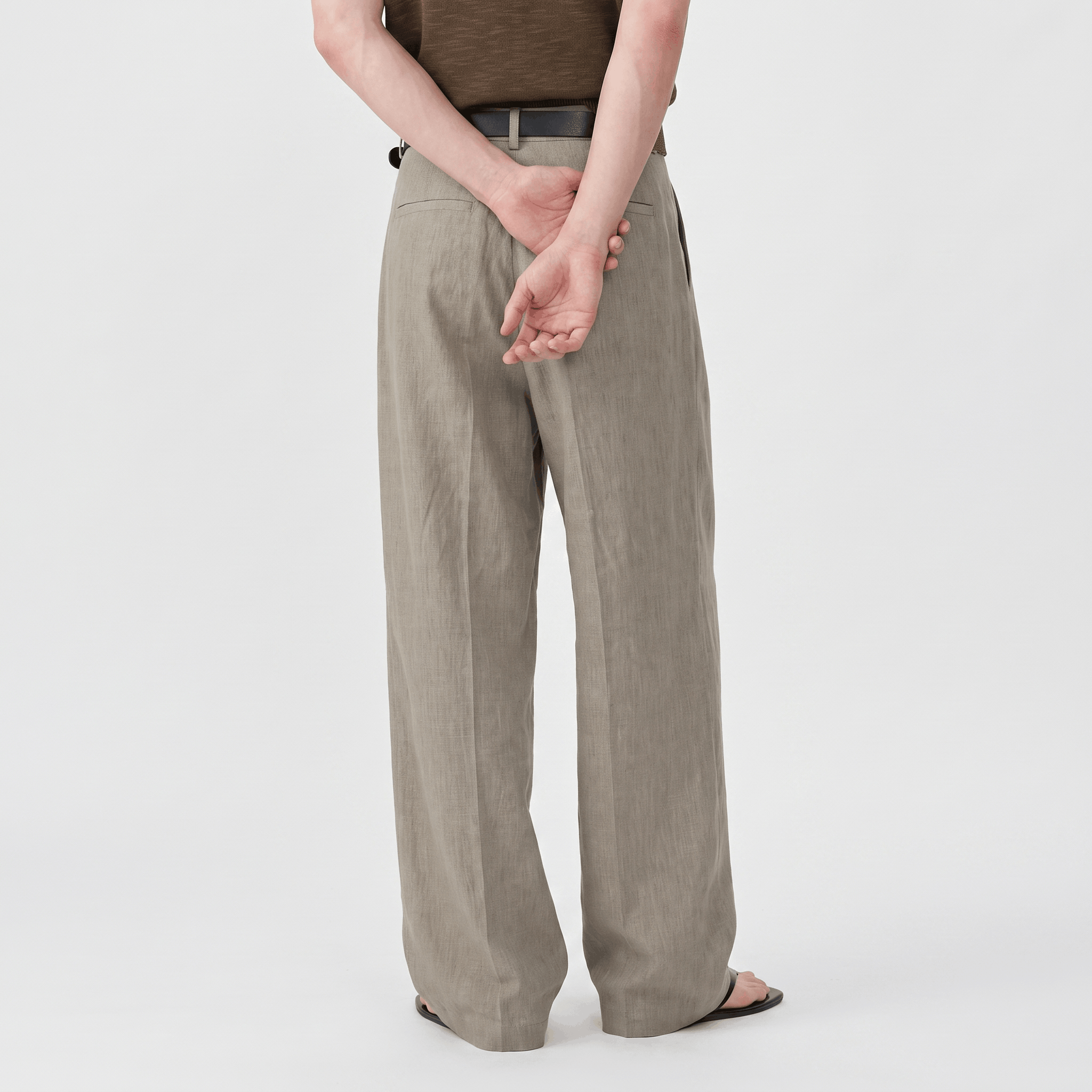Jovito Linen Wide-Leg Pants – Relaxed Pleated Fit Trousers
