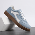 Kayla Panel Suede Sneakers – Low-Top Two-Tone Cushioned Trainers