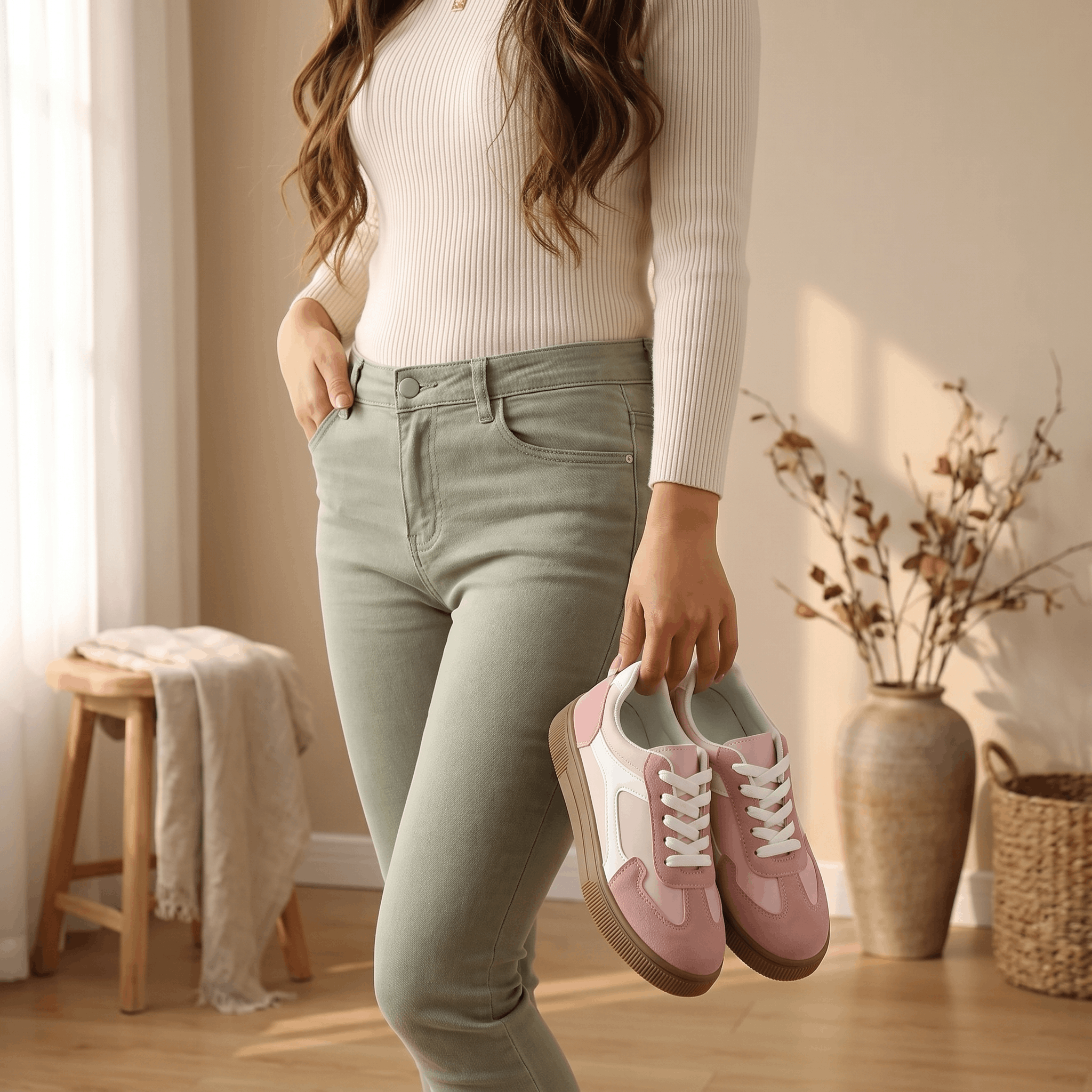 Kayla Panel Suede Sneakers – Low-Top Two-Tone Cushioned Trainers