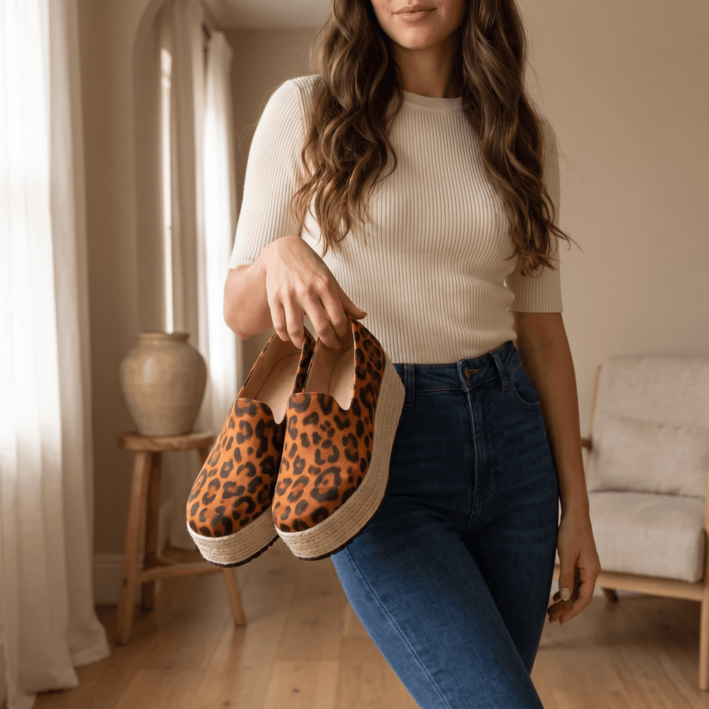 Selene Suede Espadrille Loafers – Slip-On Braided-Jute Cushioned Platforms