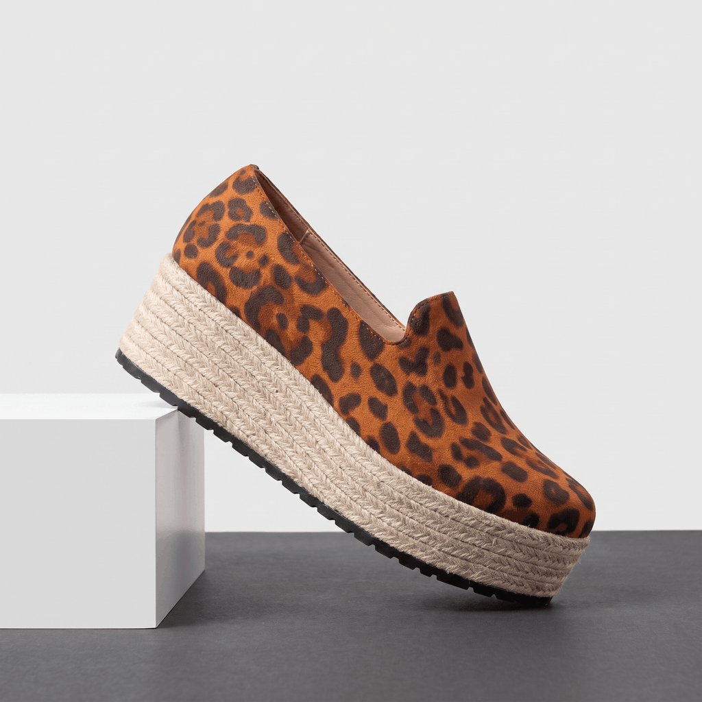 Selene Suede Espadrille Loafers – Slip-On Braided-Jute Cushioned Platforms