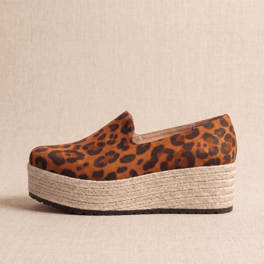 Selene Suede Espadrille Loafers – Slip-On Braided-Jute Cushioned Platforms