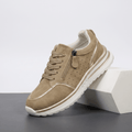 Geneva Perforated Mesh Sneakers – Side-Zip Lace-Up Cushioned Trainers