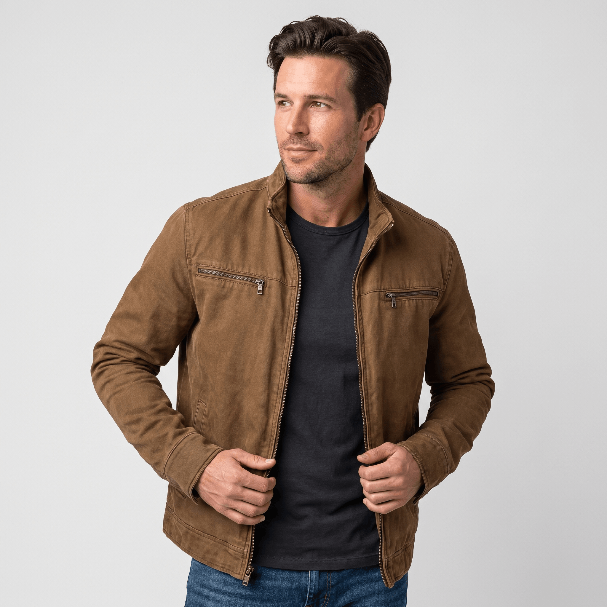 Camden Cotton Twill Jacket – Lightweight Insulated Zip-Up Outerwear