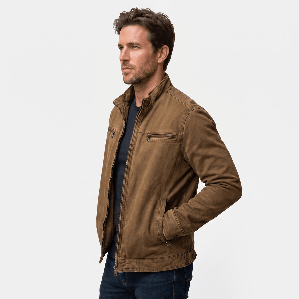 Camden Cotton Twill Jacket – Lightweight Insulated Zip-Up Outerwear
