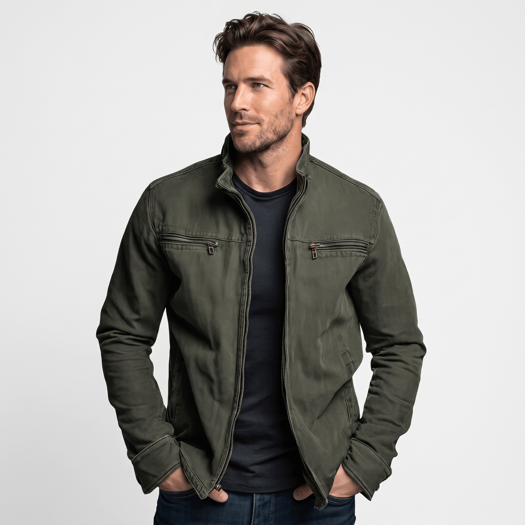 Camden Cotton Twill Jacket – Lightweight Insulated Zip-Up Outerwear