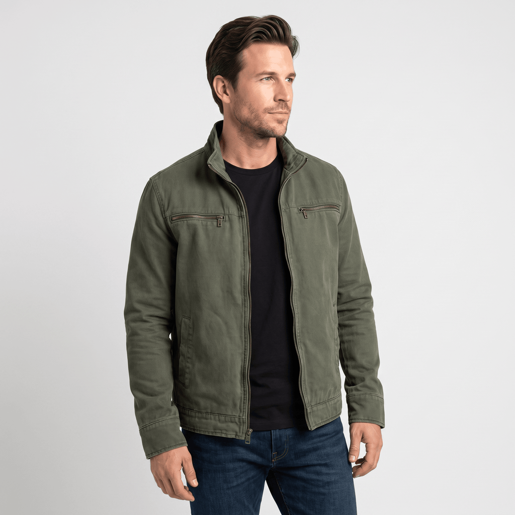 Camden Cotton Twill Jacket – Lightweight Insulated Zip-Up Outerwear