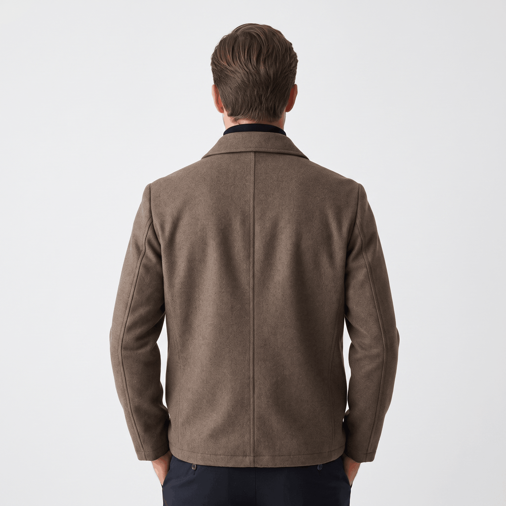 Marco Tailored Wool Jacket – Handmade Zip-Up Minimalist Outerwear