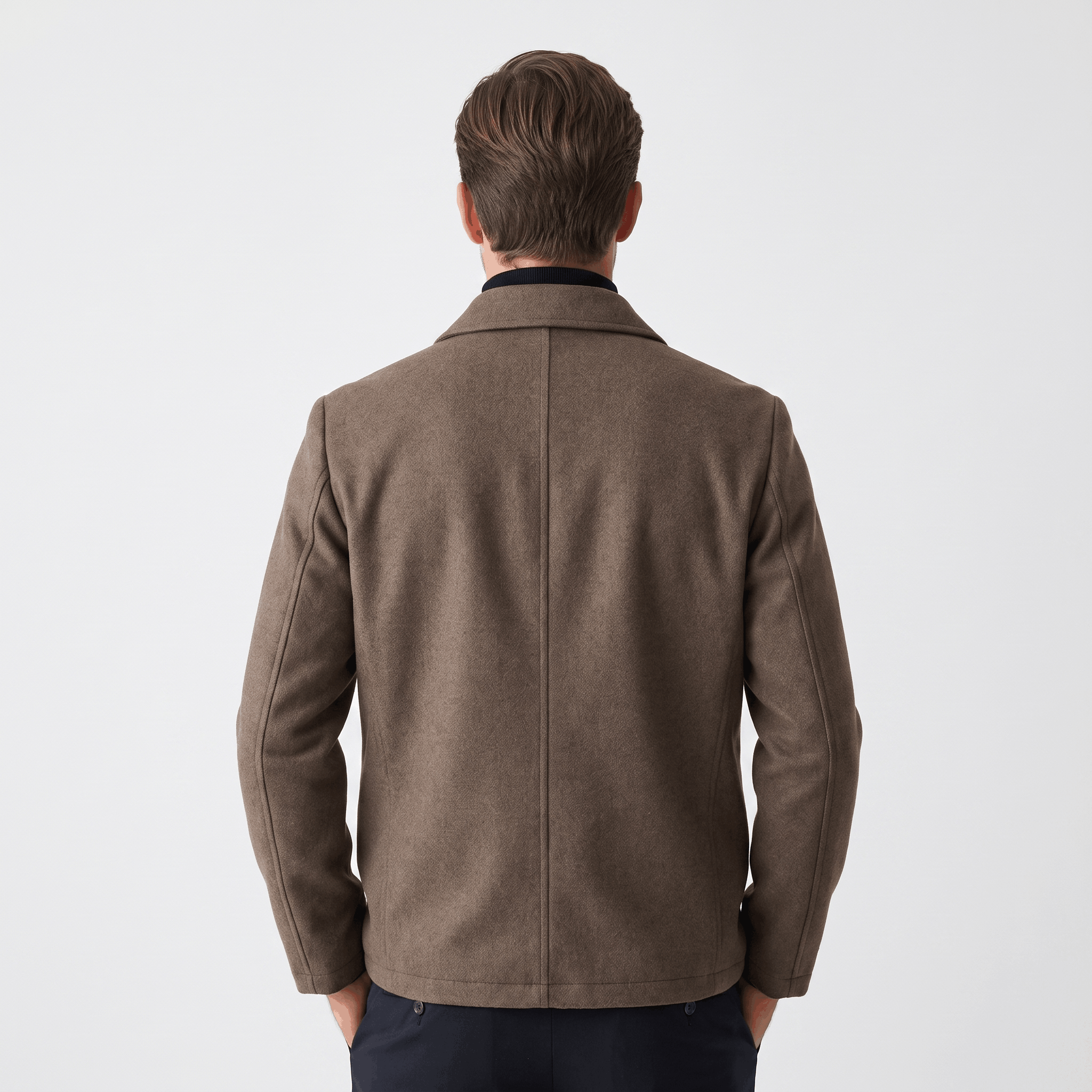 Marco Tailored Wool Jacket – Handmade Zip-Up Minimalist Outerwear