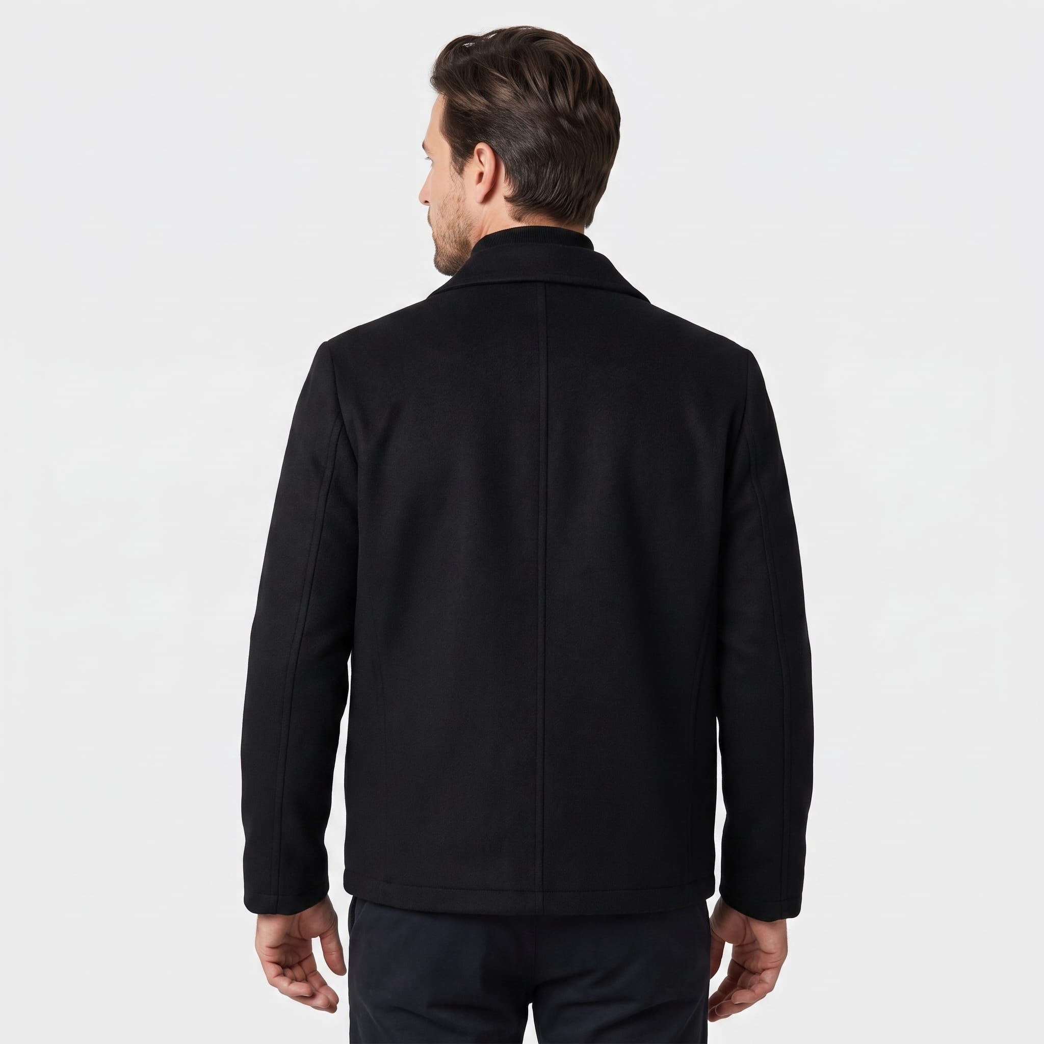 Marco Tailored Wool Jacket – Handmade Zip-Up Minimalist Outerwear