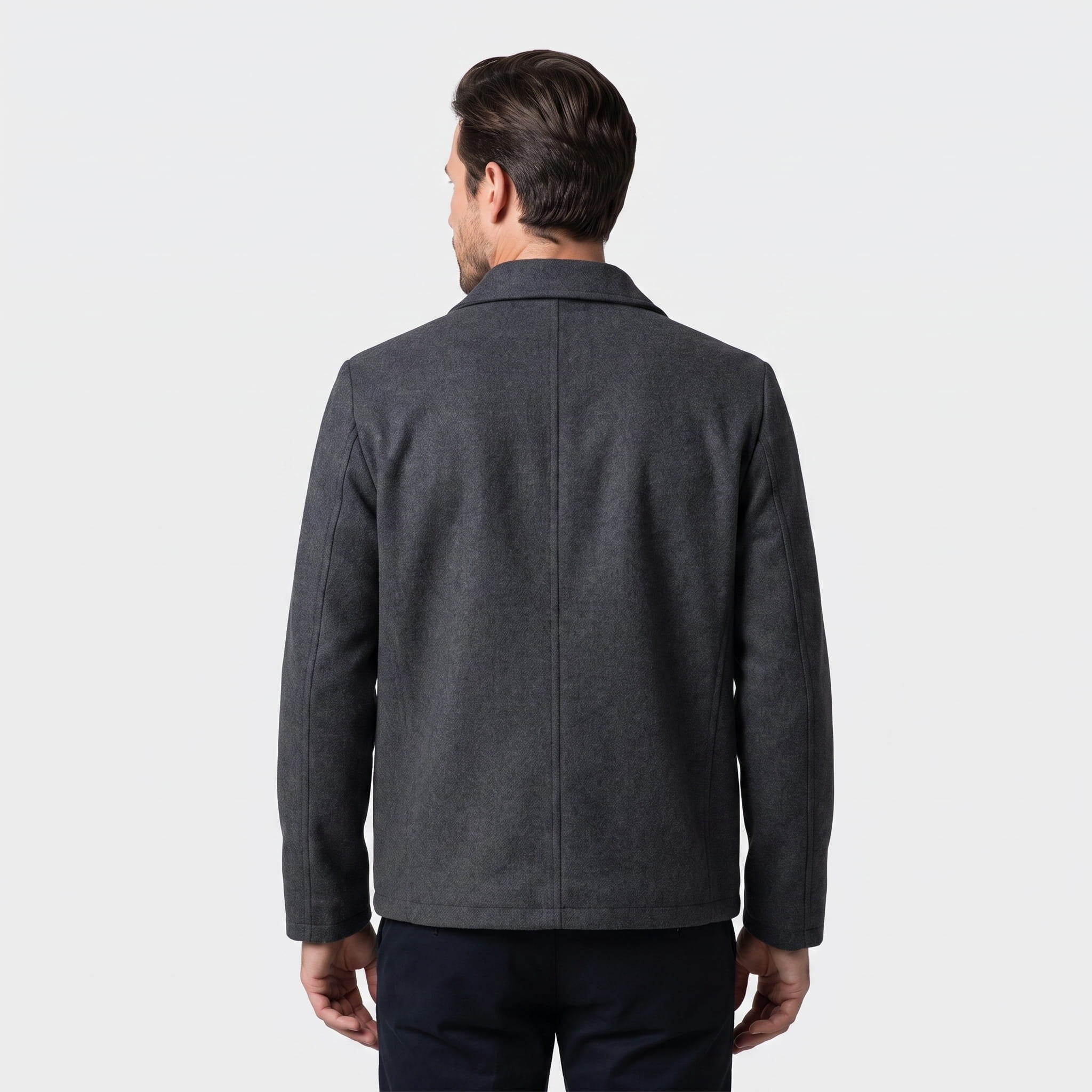 Marco Tailored Wool Jacket – Handmade Zip-Up Minimalist Outerwear