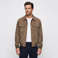 Sandro Suede Trucker Jacket – Snap-Button Ribbed Structured Outerwear