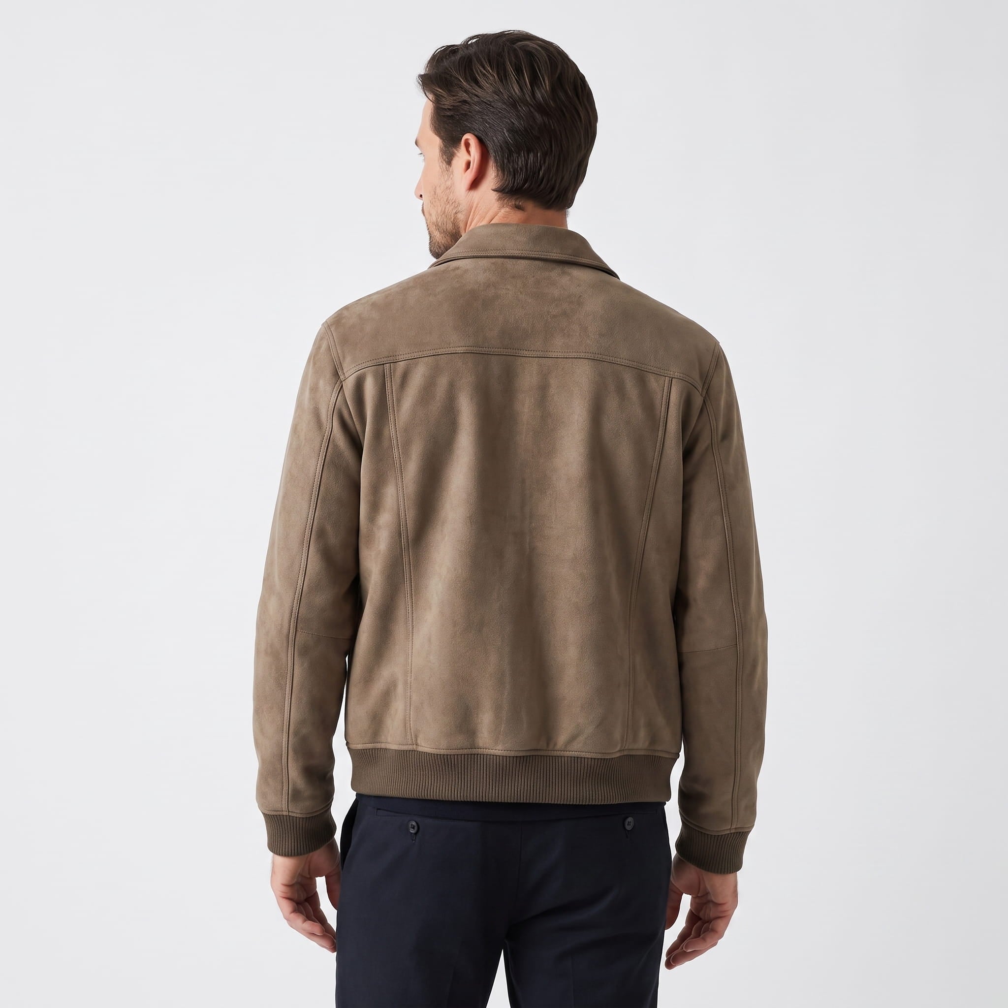 Sandro Suede Trucker Jacket – Snap-Button Ribbed Structured Outerwear