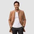 Arden Wool Blend Longline Coat – Tailored Structured Overcoat