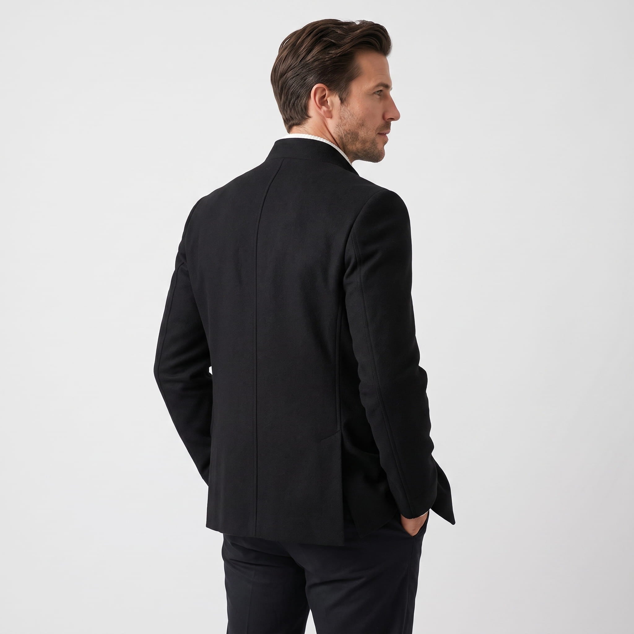 Arden Wool Blend Longline Coat – Tailored Structured Overcoat